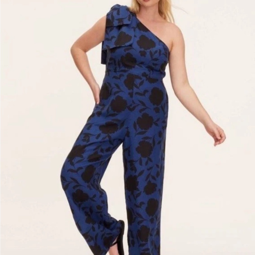 Kate Spade Asymmetrical Blue and Black Jumpsuit
